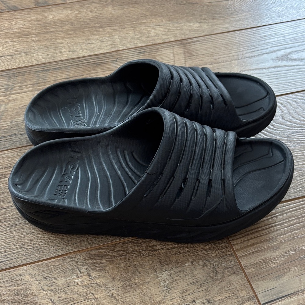 Hoka One One Black Slide Sandals